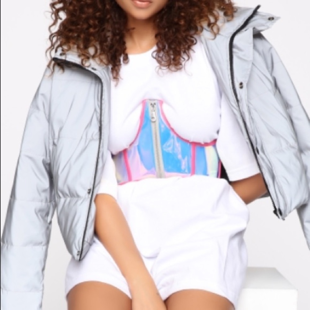 Material Girl Holographic Corset Belt - Iridescent